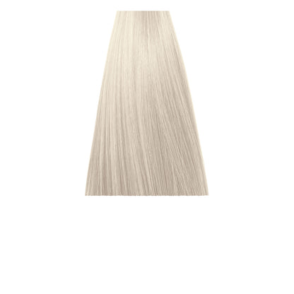 Ultra light ash blonde hair swatch for salon color matching