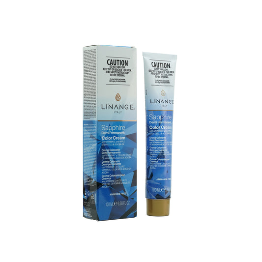Linange Italy Sapphire Demi Permanent Color Cream with Vitamin C, Apple Stem Cells & Jojoba Oil, ammonia-free hair dye