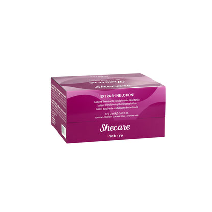 Shecare Extra Shine Lotion for instant hair conditioning and illumination, 12 vials