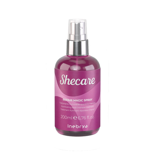 Shecare Repair Magic Spray 200ml – illuminating hair treatment in purple bottle with spray nozzle