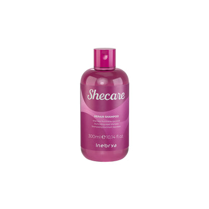 Shecare Repair Shampoo 300ml by Inebrya, illuminating hair care for damaged locks