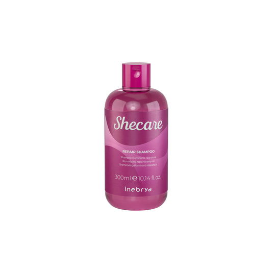 Shecare Repair Shampoo 300ml by Inebrya, illuminating hair care for damaged locks