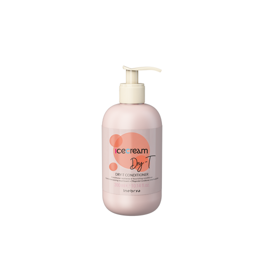 Icecream Dry-T Nourishing Conditioner 300ml for dry hair care, pink bottle with pump dispenser