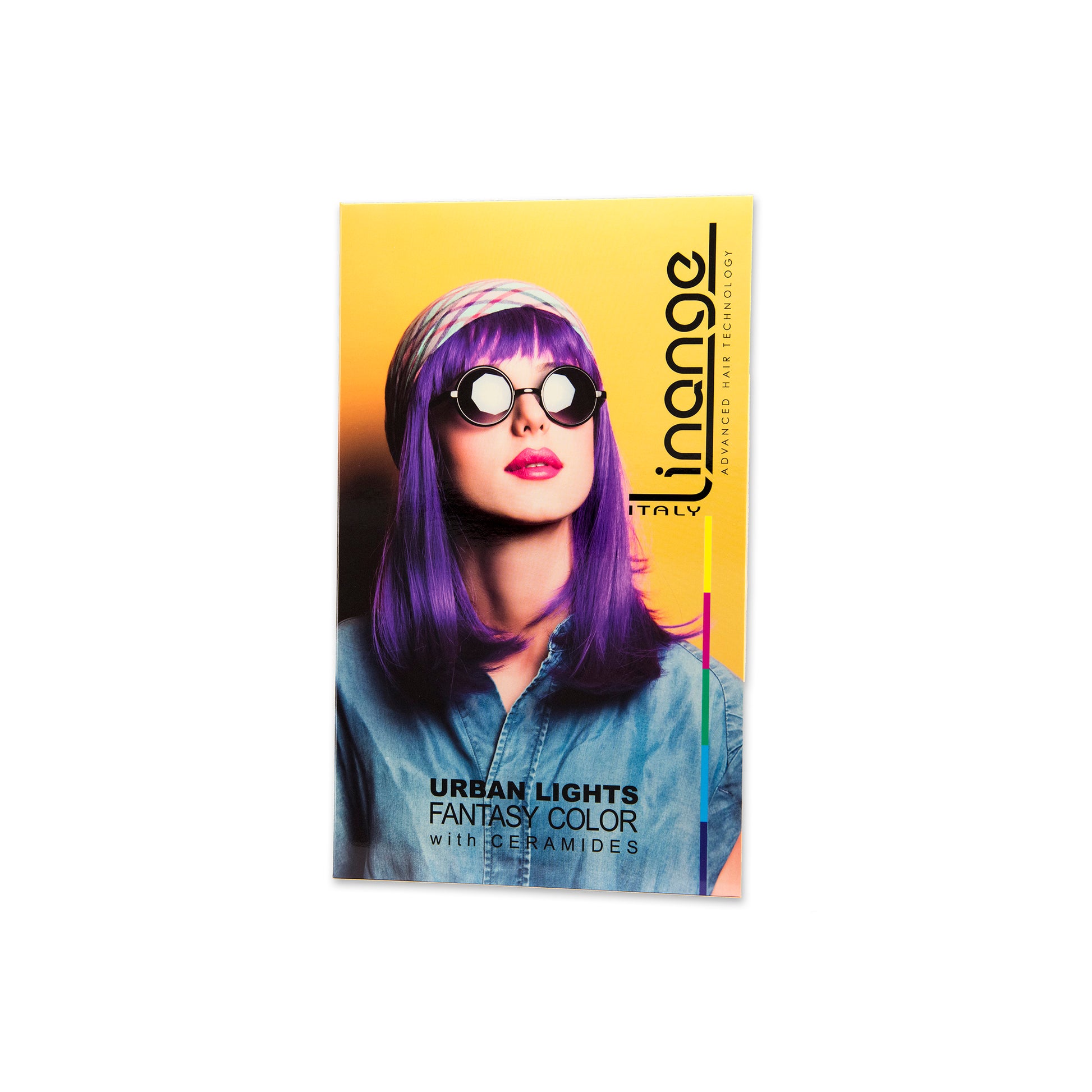 Vibrant purple fantasy hair color with ceramides, Urban Lights by Linage Italy, advanced hair technology