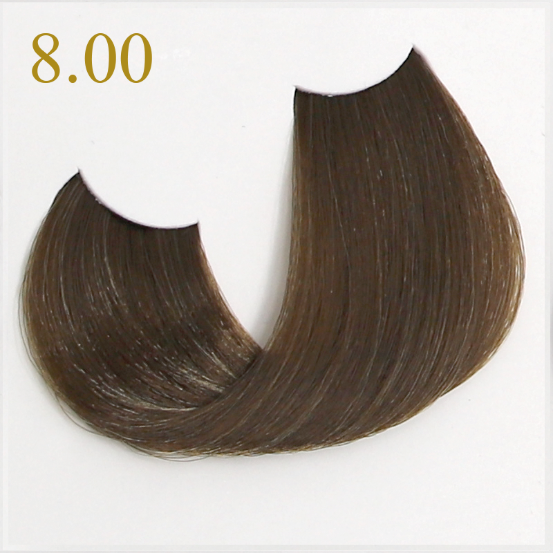 Rich brown hair color swatch shade 8.00 for salon or home use