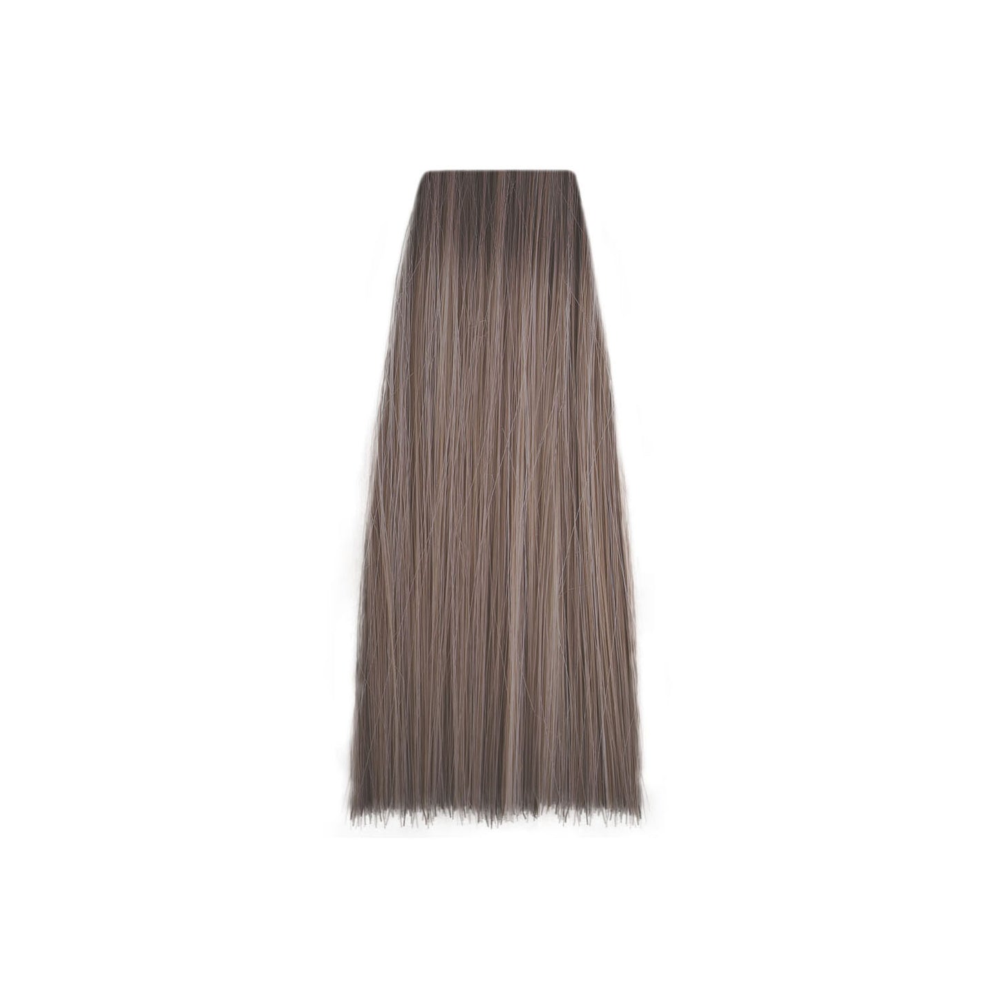 Smooth ash brown hair swatch for salon color matching and beauty styling