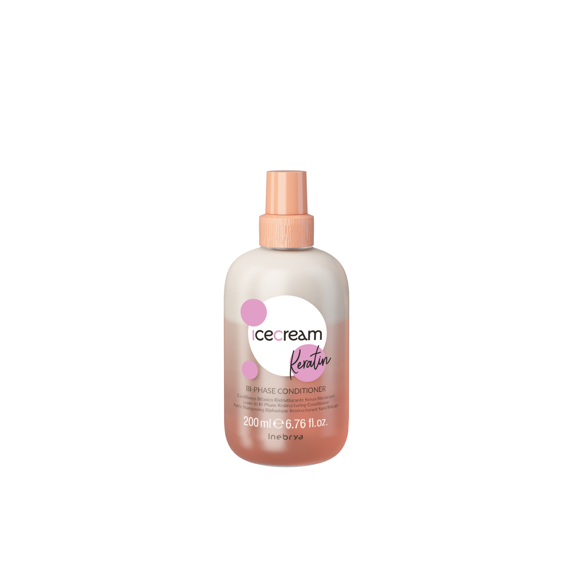 Icecream Keratin Bi-Phase Leave-In Conditioner 200ml for hair repair and shine