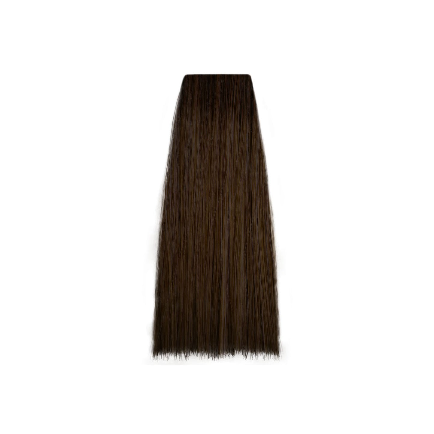 Rich dark brown hair swatch for salon color selection, smooth and straight texture