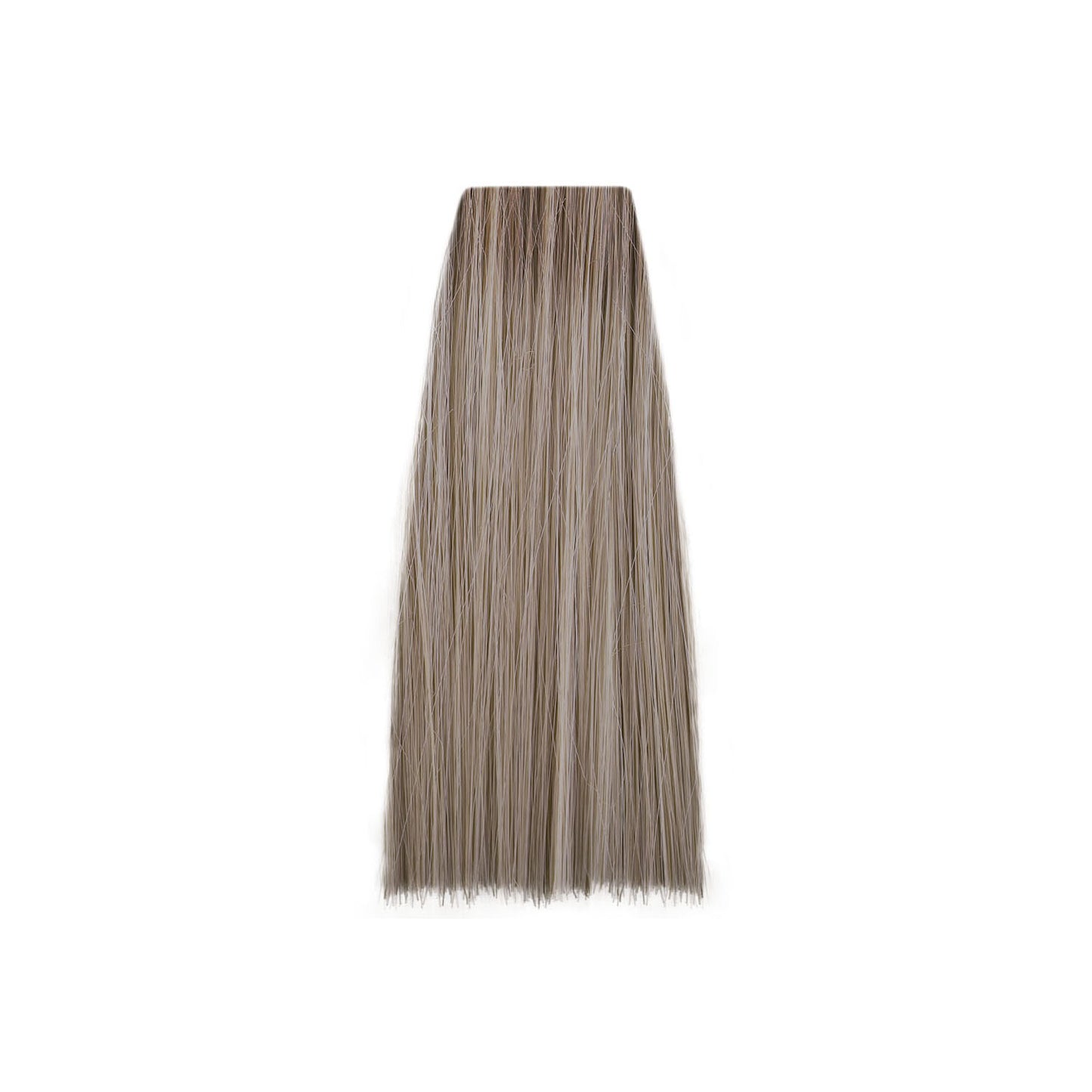 Ash blonde hair swatch with subtle highlights for salon color selection