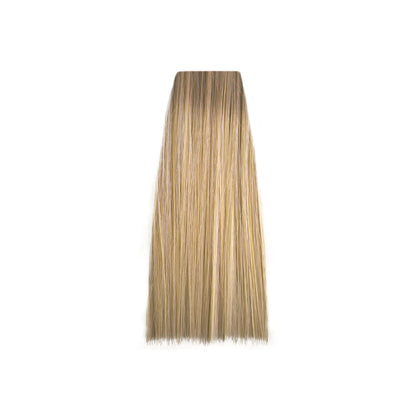 Blonde hair color swatch with golden highlights for salon use