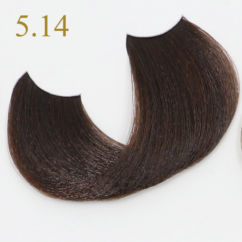 Dark brown hair extension swatch, shade 5.14, smooth texture for beauty styling