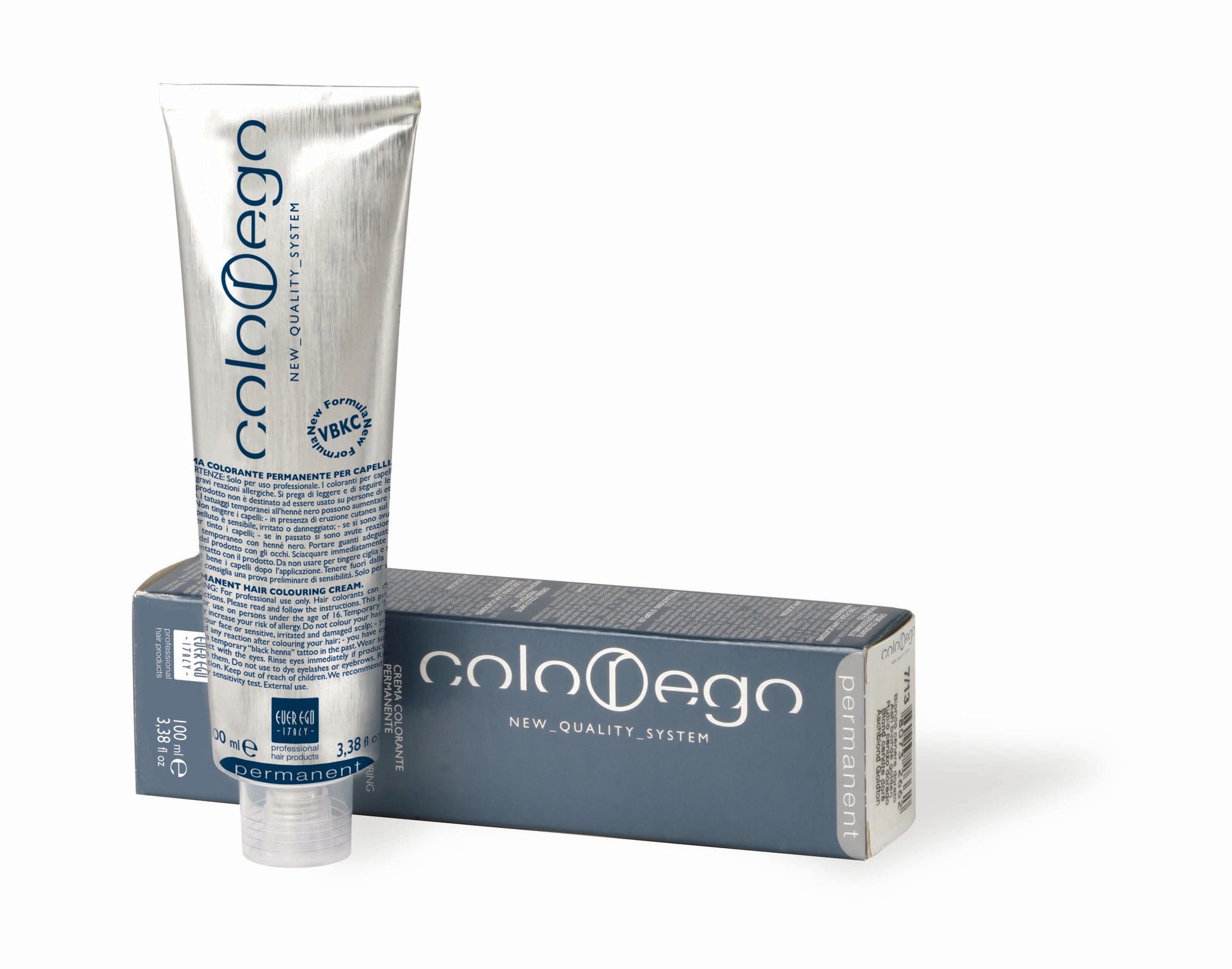 ColoDego permanent hair color cream tube and box, professional hair dye for salon use, 100ml